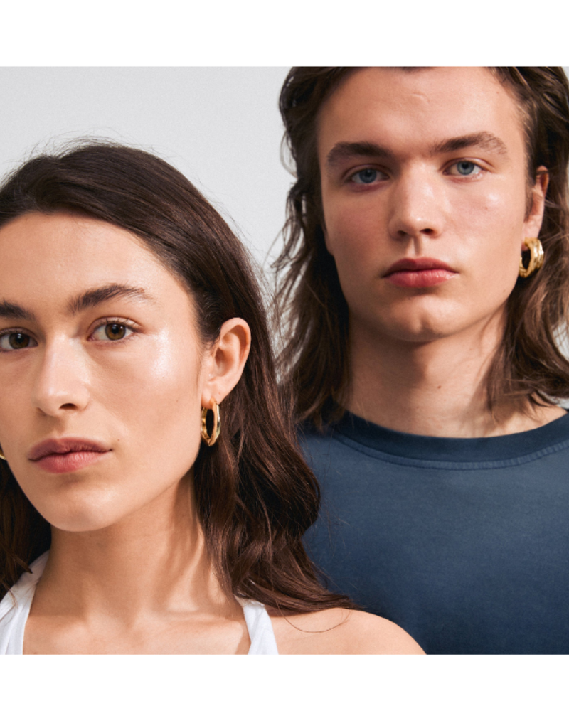 PILGRIM Believe Hoops Earrings in Gold Classic by Pilgrim