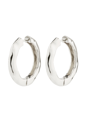 PILGRIM Believe Hoops Earrings in Silver Classic by Pilgrim