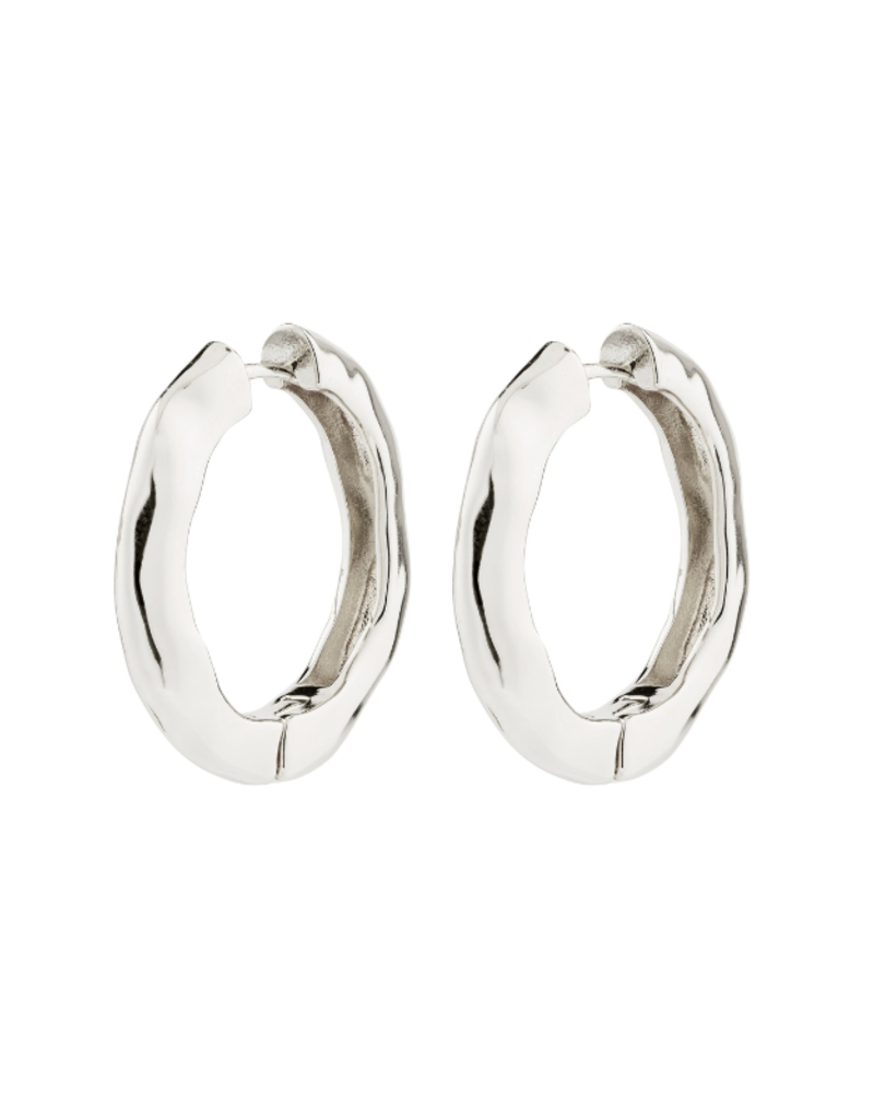PILGRIM Believe Hoops Earrings in Silver Classic by Pilgrim