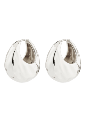 PILGRIM Believe Hoops Earrings Silver Chunky by Pilgrim