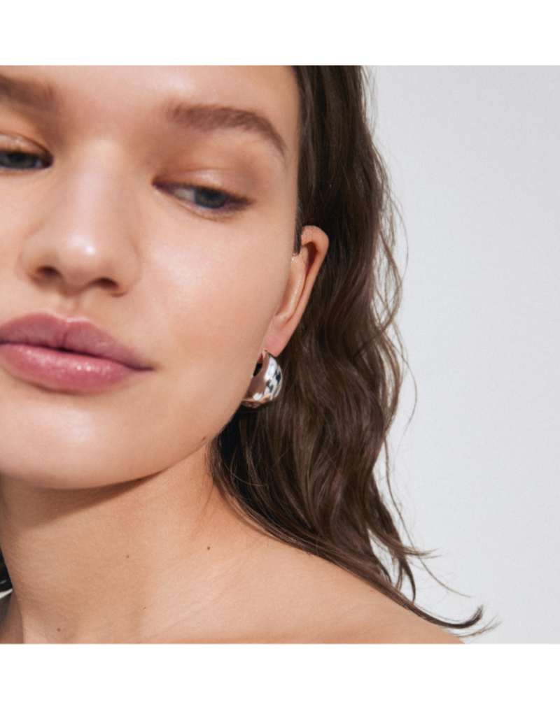 PILGRIM Believe Hoops Earrings Silver Chunky by Pilgrim