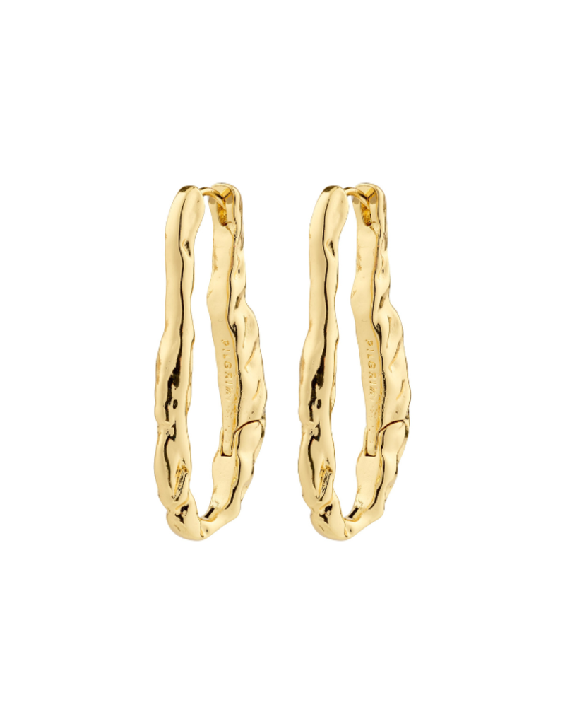 PILGRIM Believe Hoops Earrings Gold Long by Pilgrim