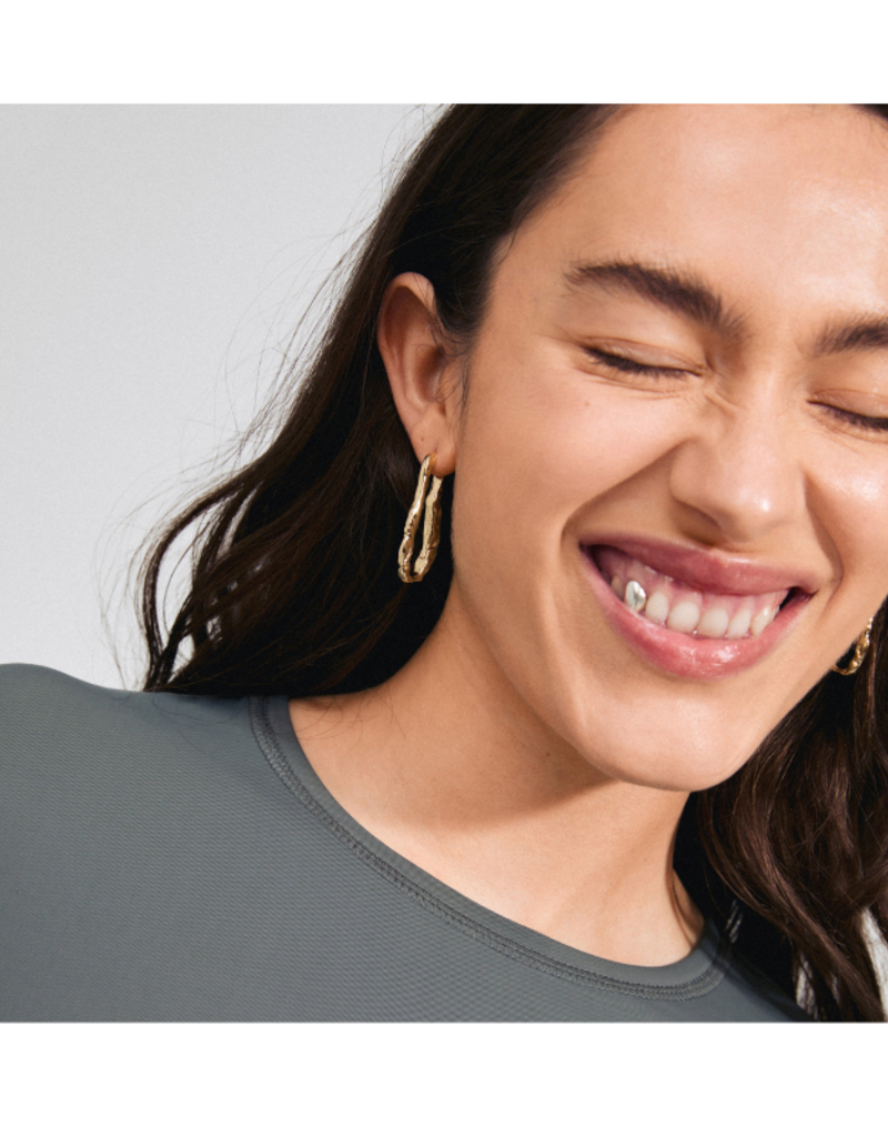 PILGRIM Believe Hoops Earrings Gold Long by Pilgrim