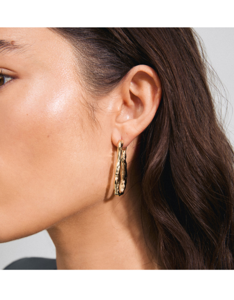 PILGRIM Believe Hoops Earrings Gold Long by Pilgrim