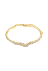 PILGRIM Connect Crystal Bangle Bracelet in Gold by Pilgrim