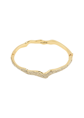 PILGRIM Connect Crystal Bangle Bracelet in Gold by Pilgrim