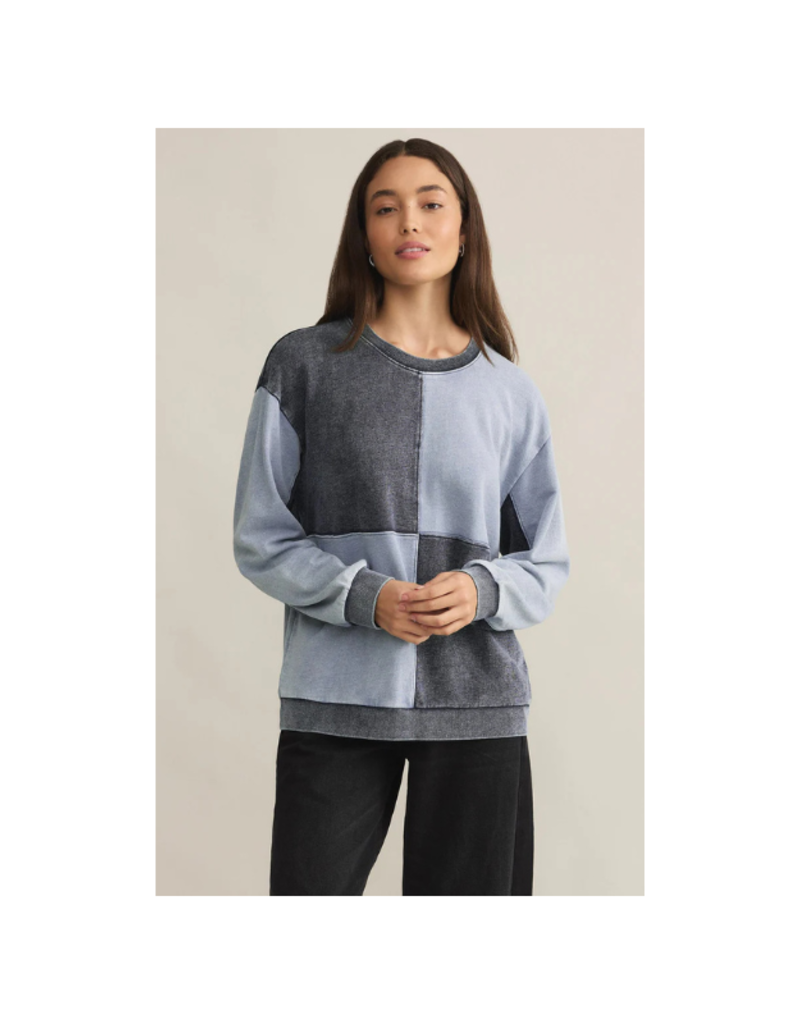 ZS Fair Square Denim Sweatshirt Washed Indigo The Art of Home