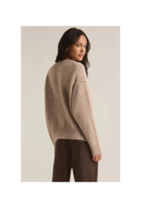 Z Supply All I Want V-Neck Sweater in Heather Taupe by Z Supply