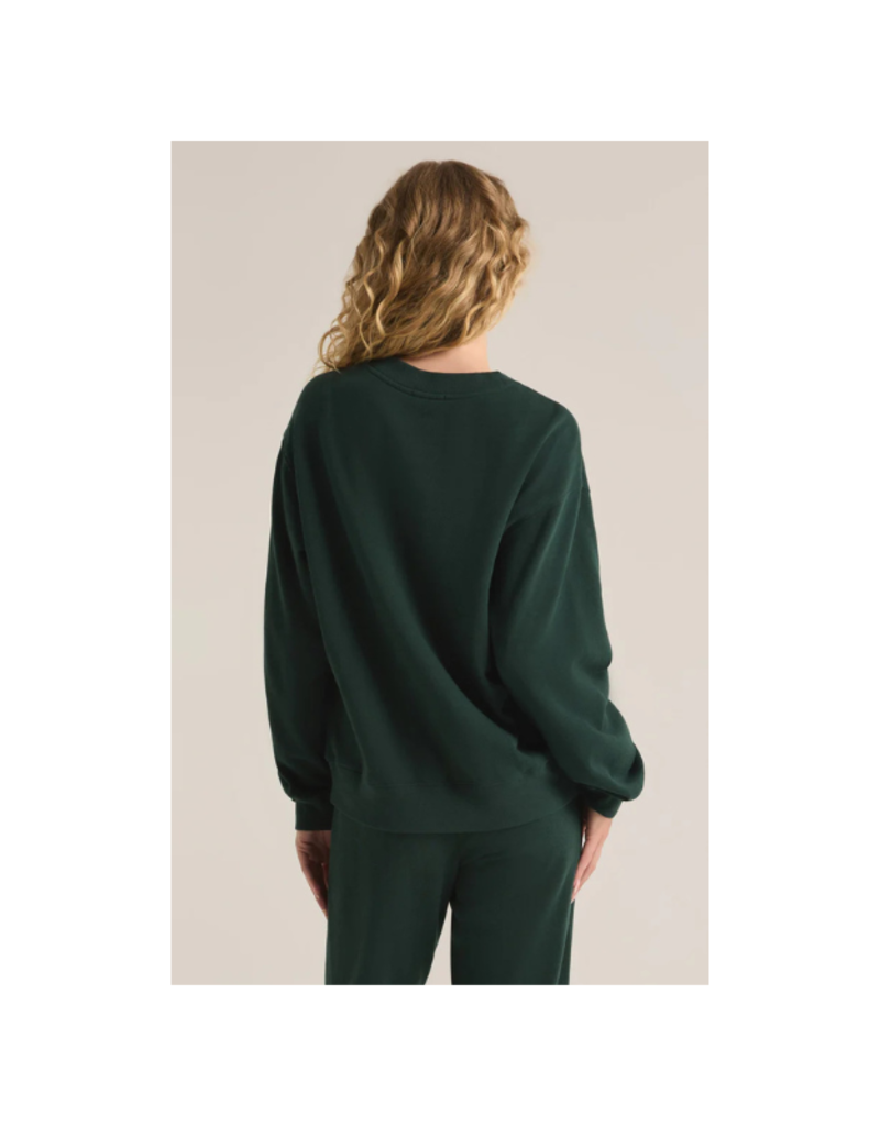 Z Supply Boyfriend Sweatshirt in Cyprus Green by Z Supply