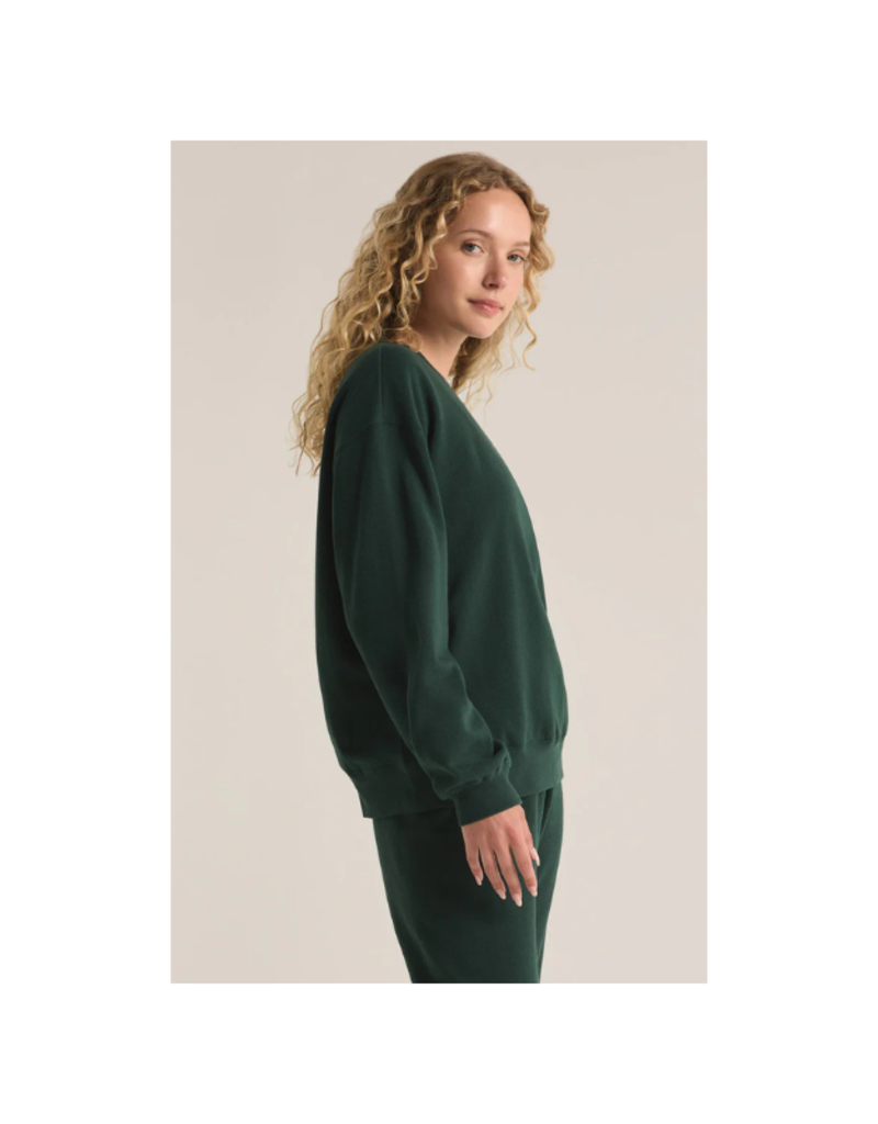 Z Supply Boyfriend Sweatshirt in Cyprus Green by Z Supply