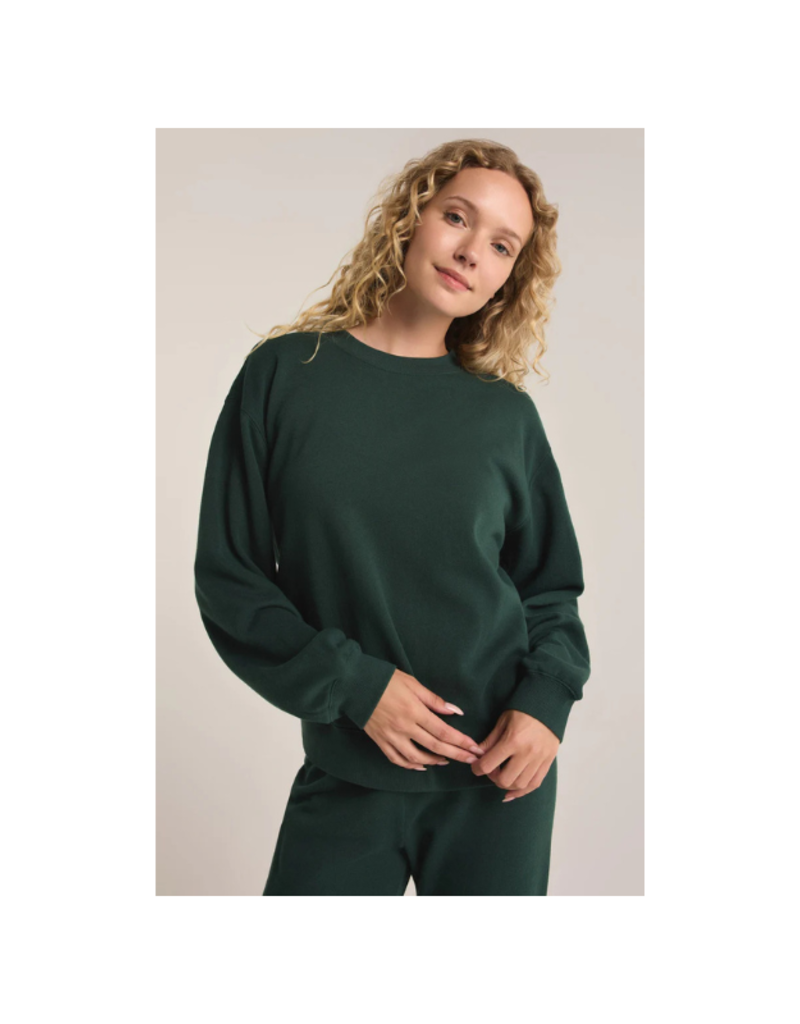 Z Supply Boyfriend Sweatshirt in Cyprus Green by Z Supply