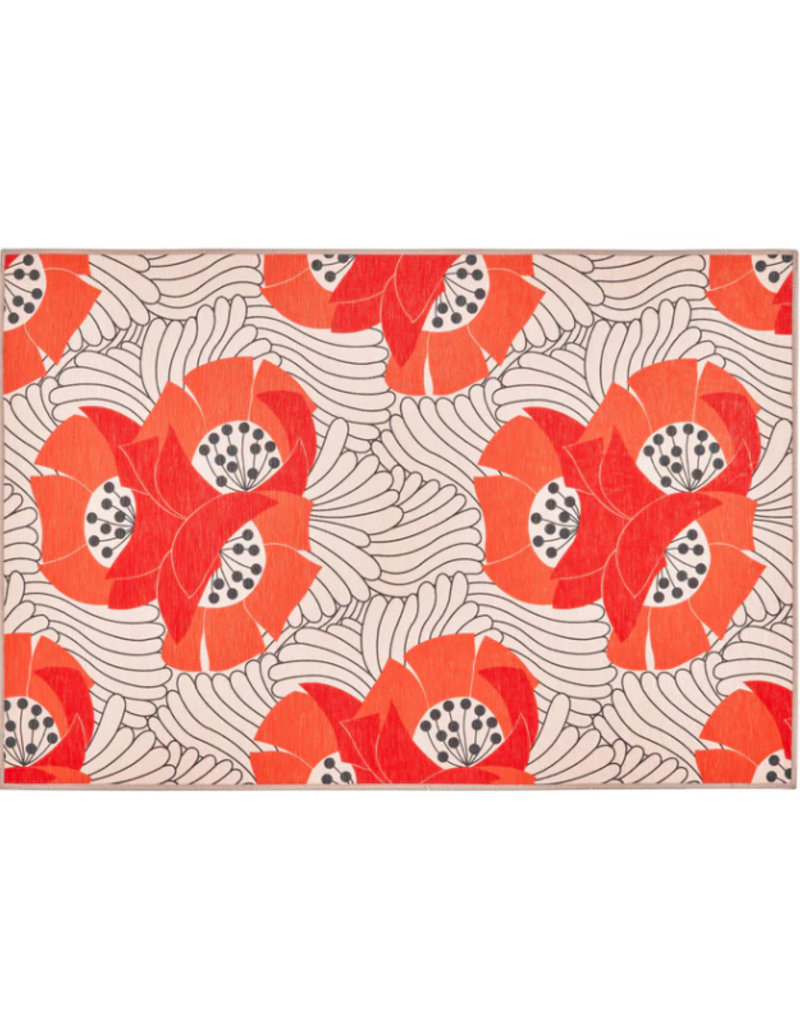 Dash & Albert Machine Washable Japanese Poppy Rug 2x3 by Dash & Albert
