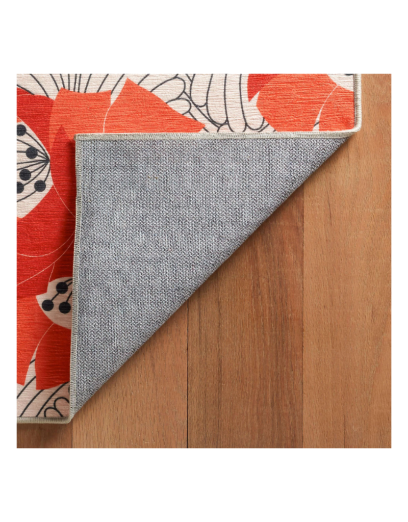 Dash & Albert Machine Washable Japanese Poppy Rug 2x3 by Dash & Albert