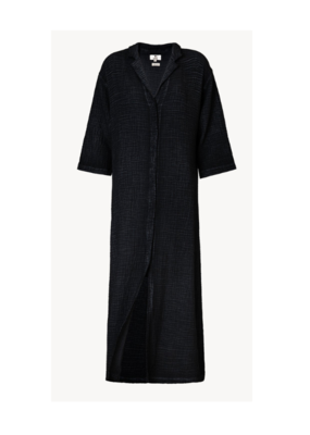 Pokoloko Crinkle Shirt Dress Black O/S by Pokoloko