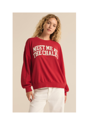Z Supply Meet Me at the Chalet Sweatshirt in Red by Z Supply