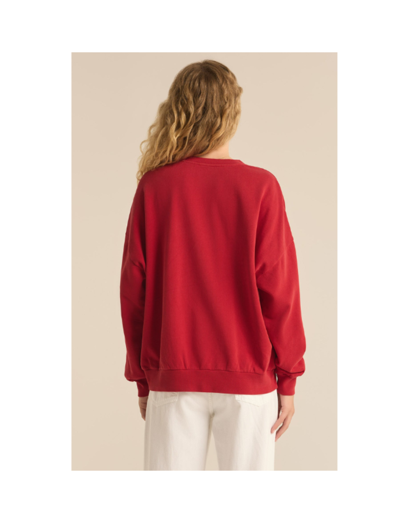 Z Supply Meet Me at the Chalet Sweatshirt in Red by Z Supply