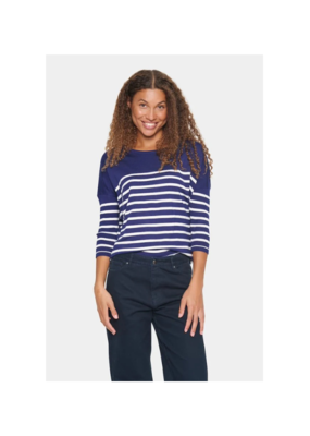 Saint Tropez LAST ONE - XL - Mila Stripe Pullover in Midnight Sail by Saint Tropez