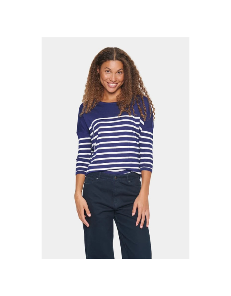 Saint Tropez LAST ONE - XL - Mila Stripe Pullover in Midnight Sail by Saint Tropez