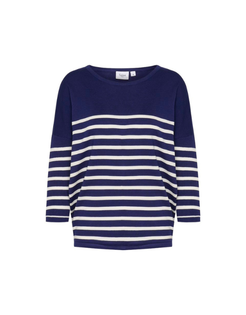 Saint Tropez LAST ONE - XL - Mila Stripe Pullover in Midnight Sail by Saint Tropez