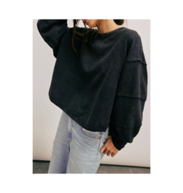 Free People Total Eclipse Long Tee in Black by Free People