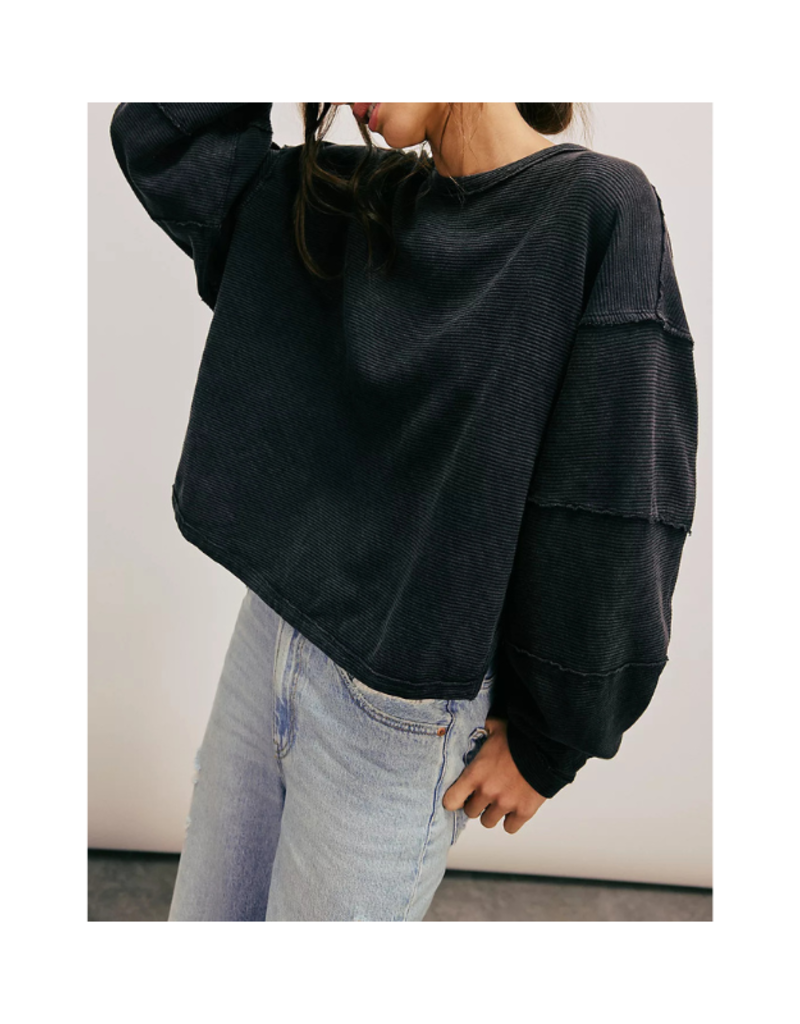 Free People Total Eclipse Long Tee in Black by Free People