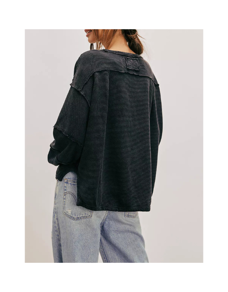 Free People Total Eclipse Long Tee in Black by Free People
