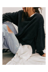 Free People Total Eclipse Long Tee in Black by Free People