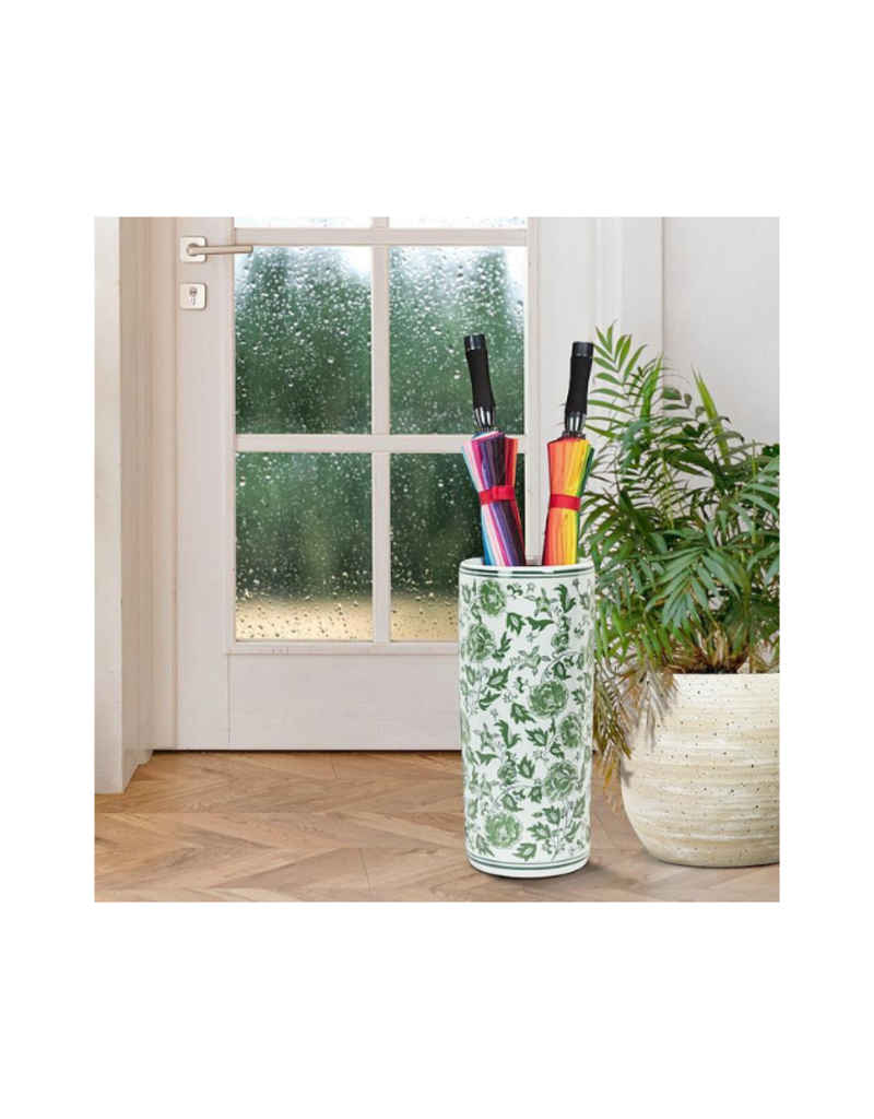 Green Floral Umbrella Stand