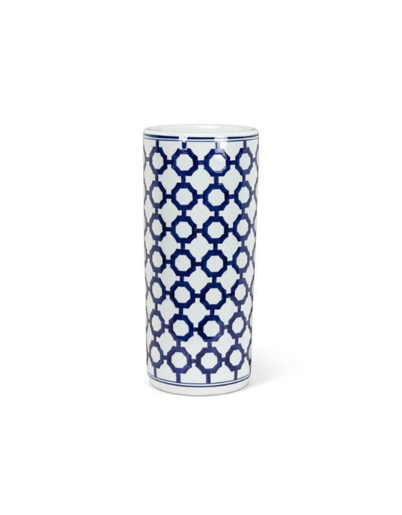 Lattice Pattern Blue and White Umbrella Stand