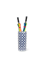 Lattice Pattern Blue and White Umbrella Stand