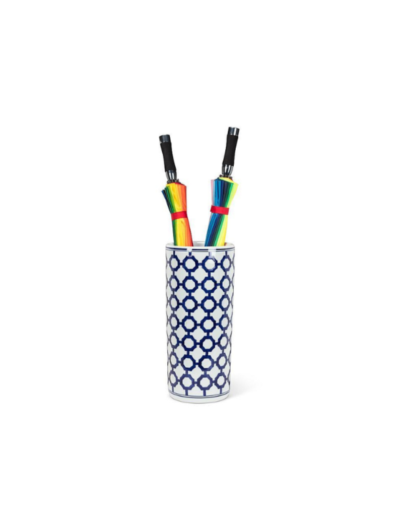 Lattice Pattern Blue and White Umbrella Stand