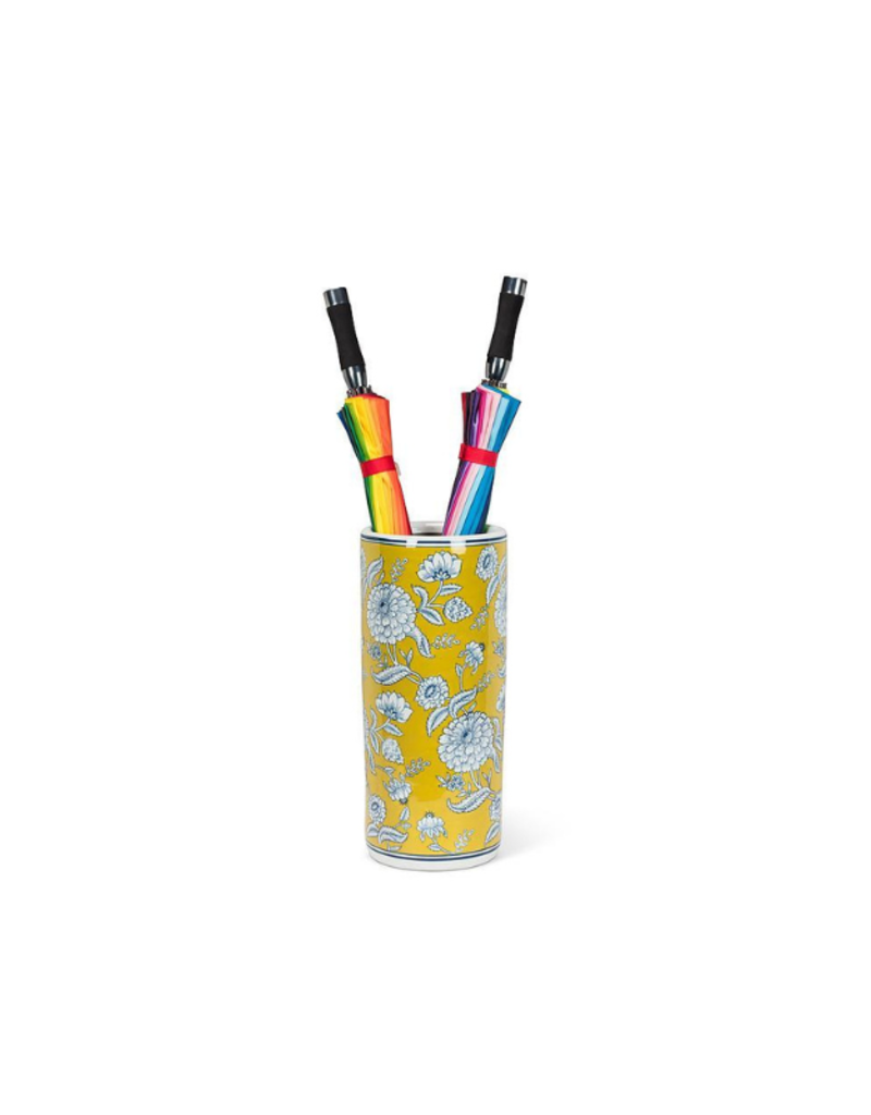 Brocade Pattern Yellow and Blue Umbrella Stand