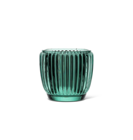 Ribbed Votive in Teal Green