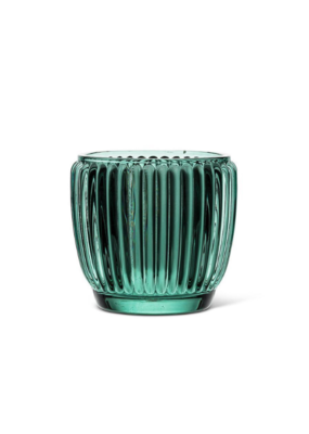 Ribbed Votive in Teal Green