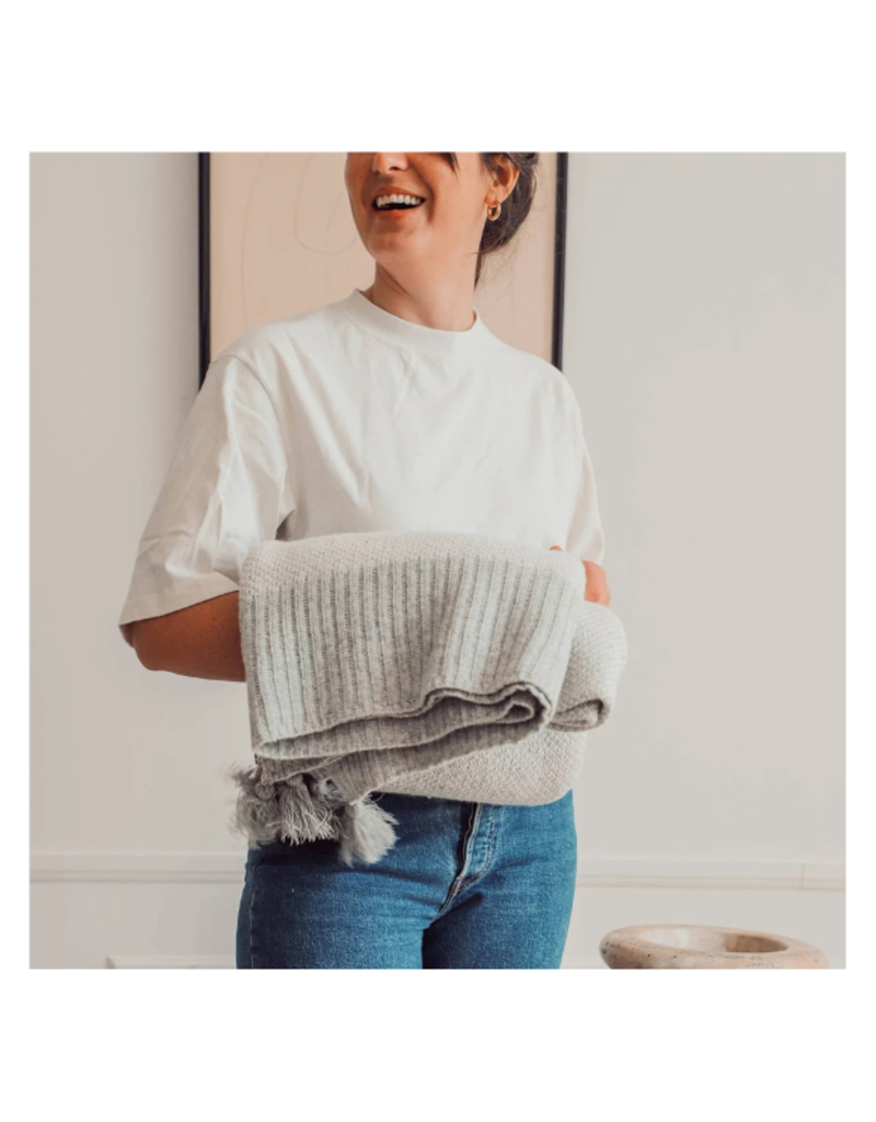 Catherine Turkish Throw in Grey by Pokoloko