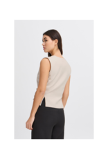 ICHI Zahra Wrap Top in Birch Melange by ICHI