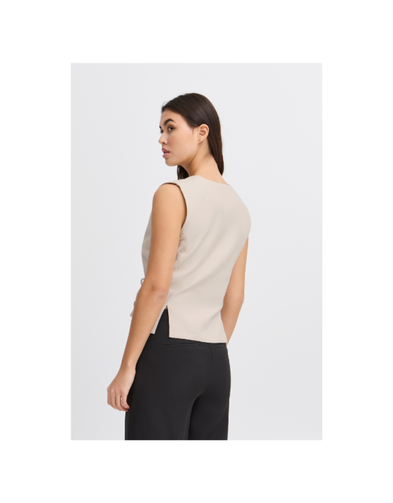 ICHI Zahra Wrap Top in Birch Melange by ICHI