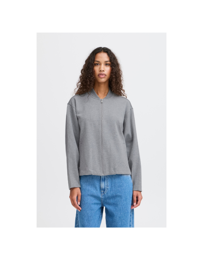 ICHI Kate Neo Jacket in Light Grey Melange by ICHI