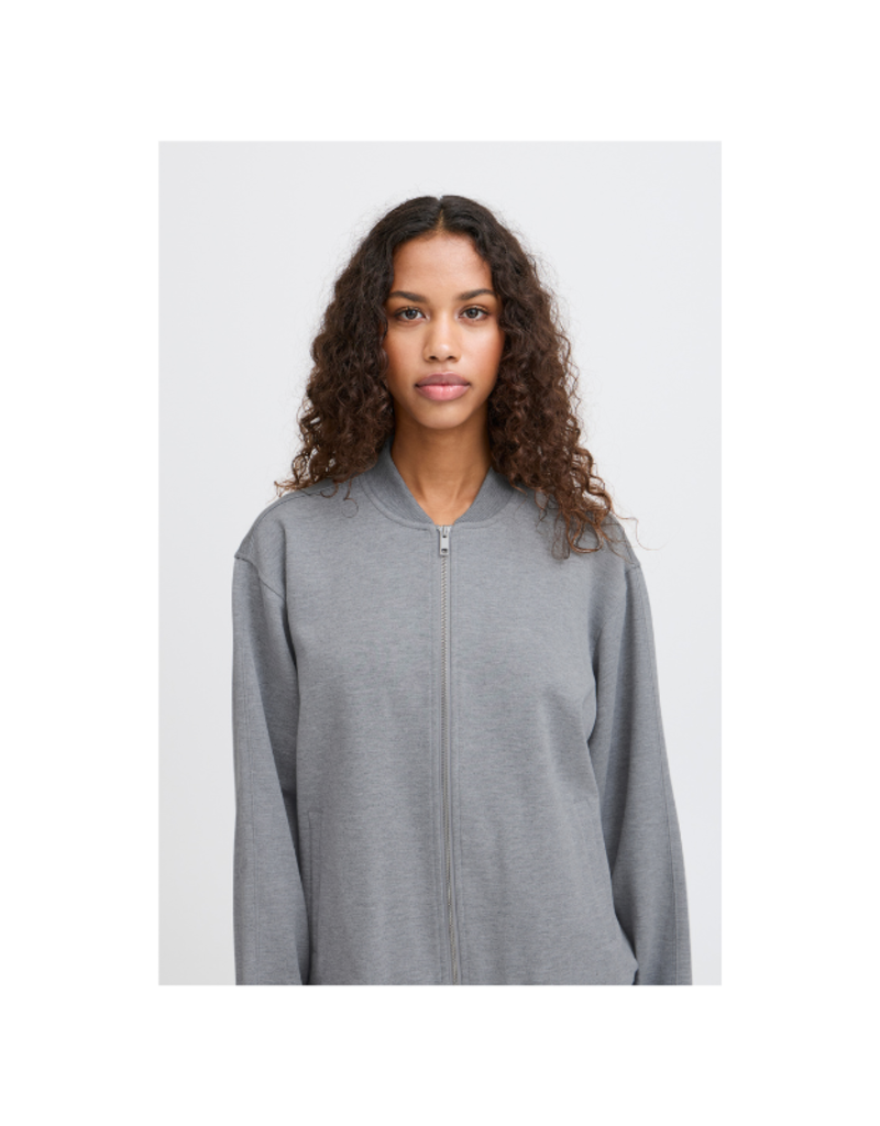 ICHI Kate Neo Jacket in Light Grey Melange by ICHI