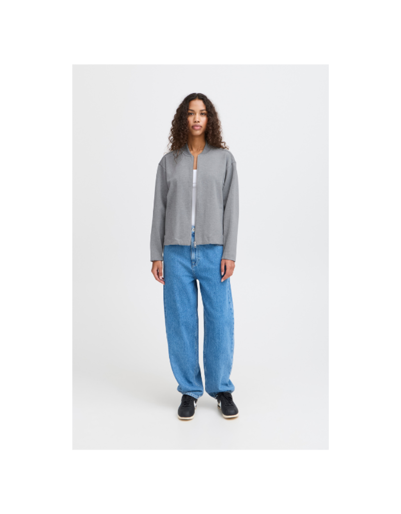 ICHI Kate Neo Jacket in Light Grey Melange by ICHI