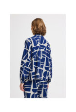b.young LAST ONE - SIZE 34 (XS) - Hamma Blouse in Med Blue Geo by b.young