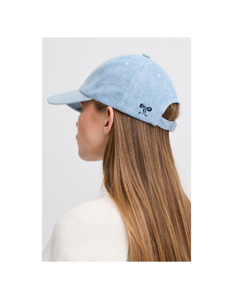 ICHI Khaty Baseball Hat in Washed Blue Denim by ICHI