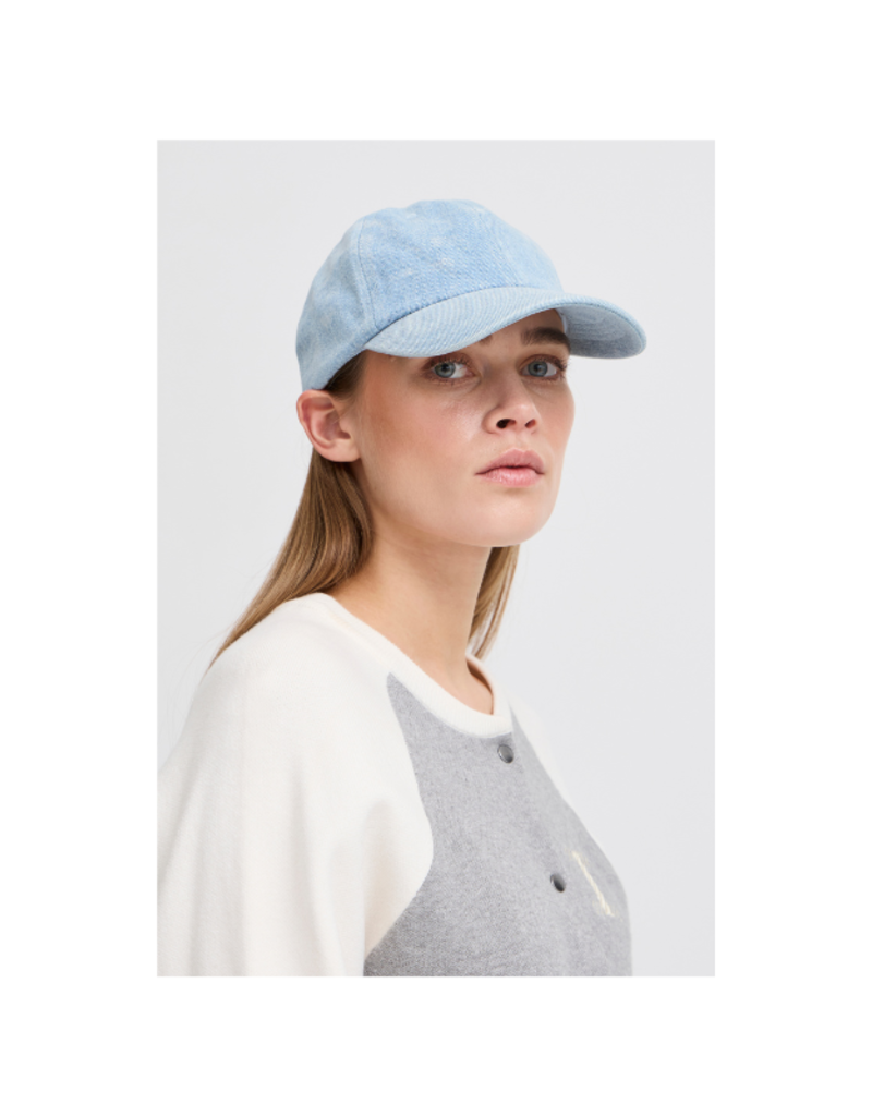 ICHI Khaty Baseball Hat in Washed Blue Denim by ICHI