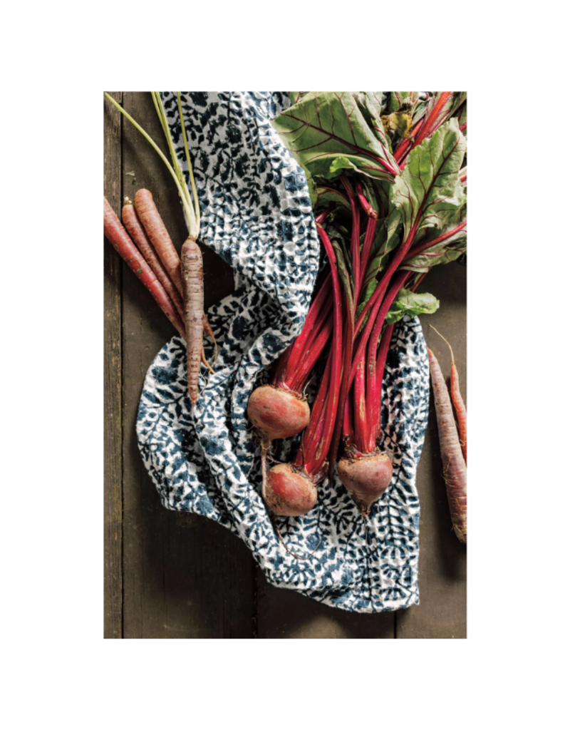 Danica Jasmine Block Print Waffle Dishtowel