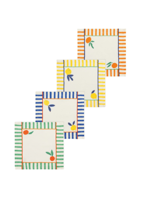 Danica Citrus Burst Printed Cocktail Napkins Set of 4 Assorted