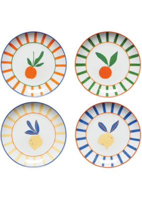 Danica Citrus Burst Appetizer Plates Set of 4  Assorted