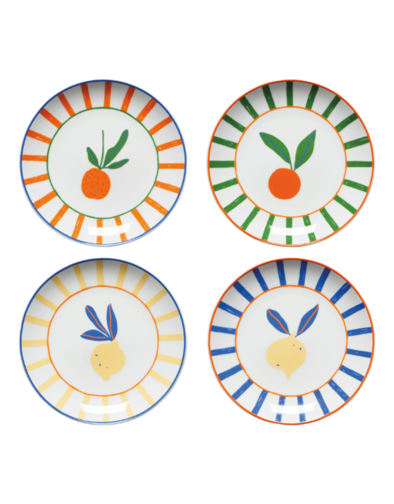 Danica Citrus Burst Appetizer Plates Set of 4  Assorted