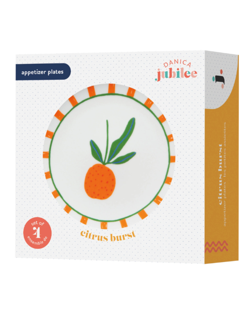 Danica Citrus Burst Appetizer Plates Set of 4  Assorted