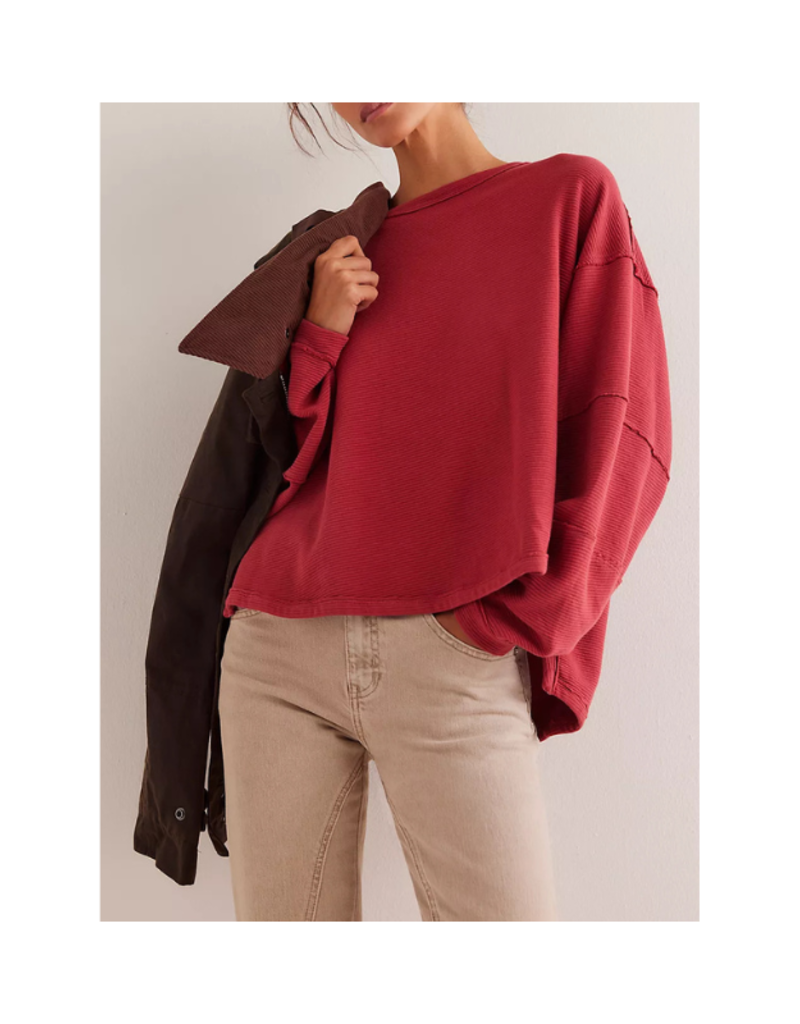Free People Total Eclipse Long Tee in Rubies by Free People