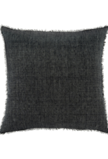 Indaba Trading Lina Linen Pillow in Charcoal 24"